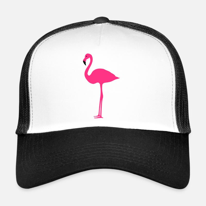 Flamingo 2farbig - Trucker Cap - Weiß/Schwarz