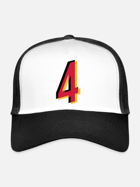 4 Number Germany jersey number black red gold - Trucker Cap - white/black - Front