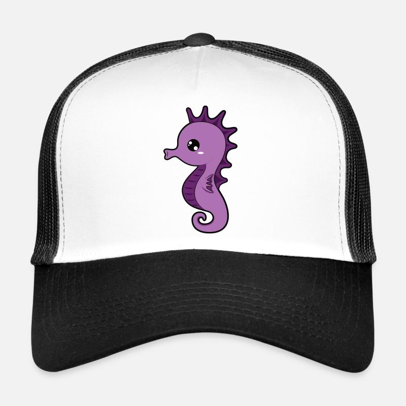 Seepferdchen - Trucker Cap - Weiß/Schwarz