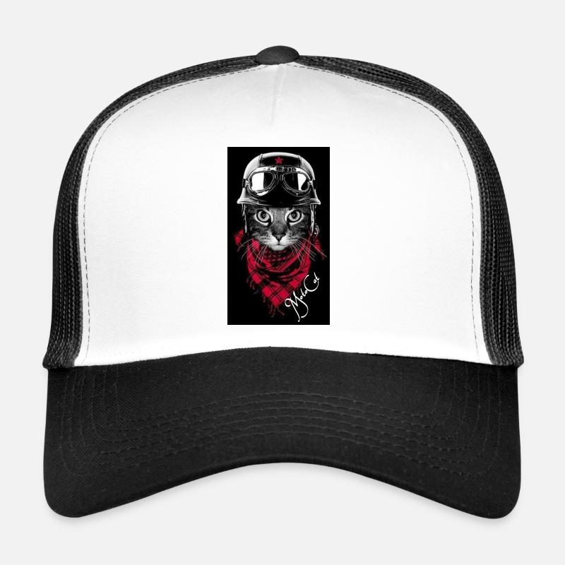 Collection De chats - Casquette trucker  - blanc/noir
