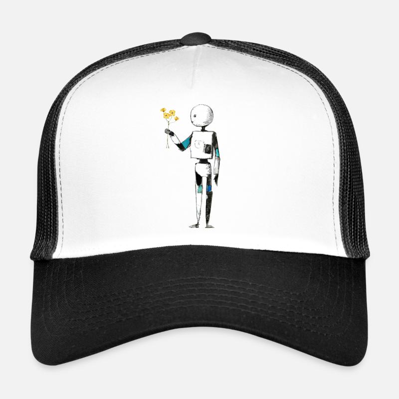 robot avec des fleurs Casquette trucker 
