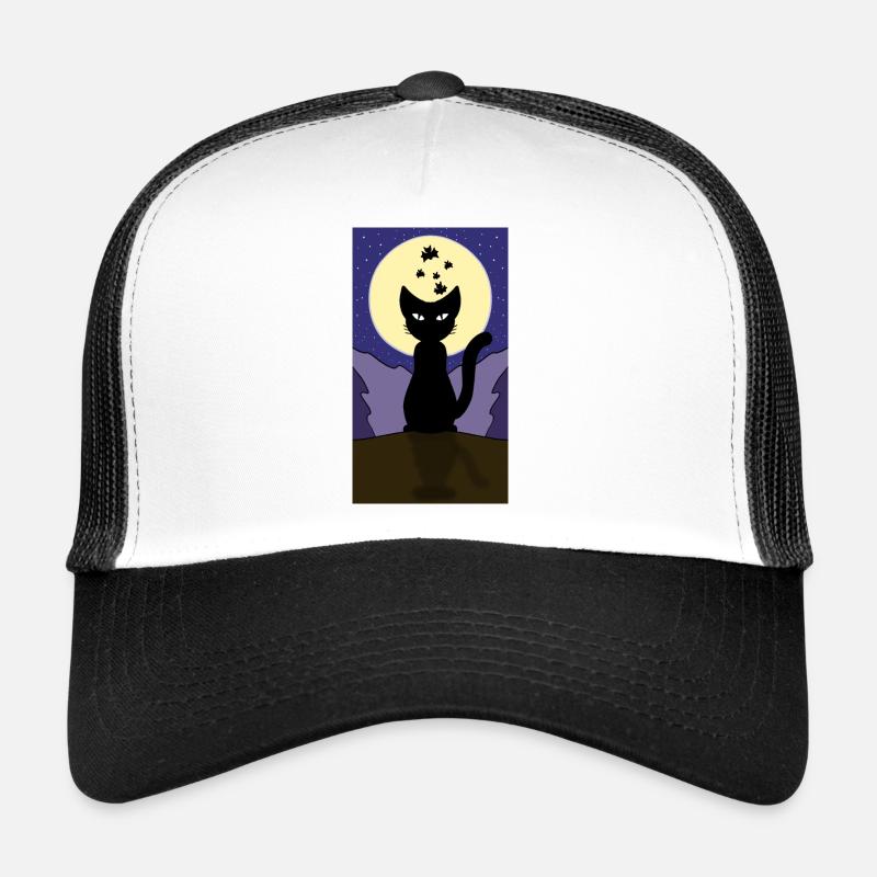 Mondschein-Halloween-Katze Trucker Cap