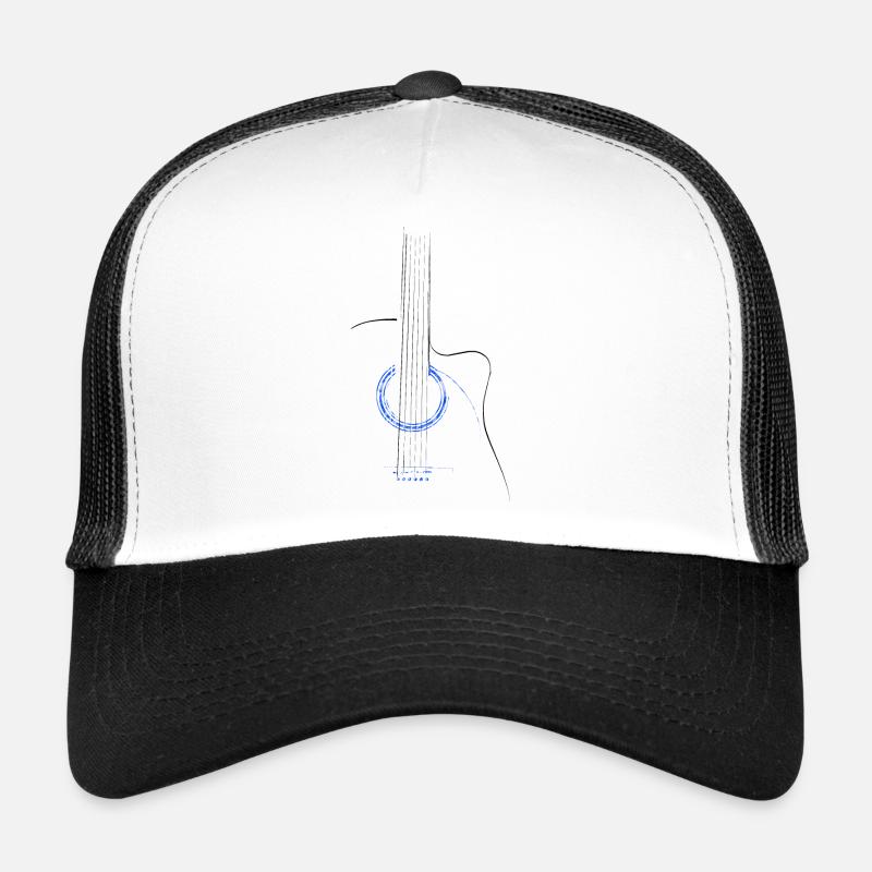 Akustische Gitarre - Trucker Cap - Weiß/Schwarz