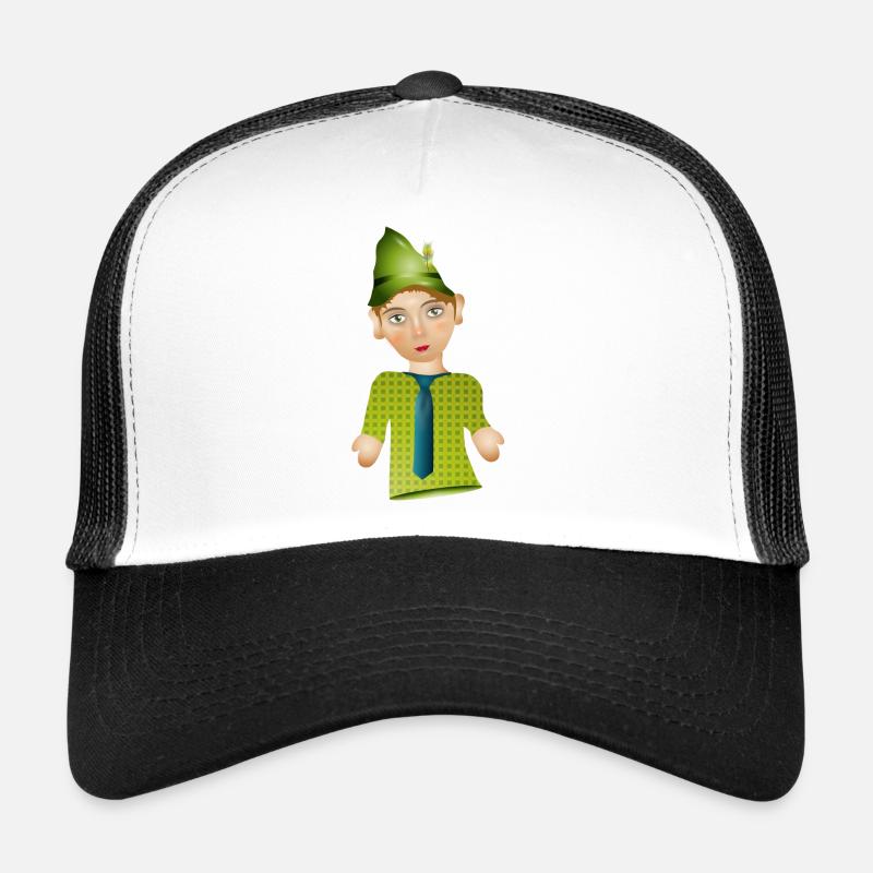 Der Seppel oder auch Seppl als Puppen Figur - Trucker Cap - Weiß/Schwarz