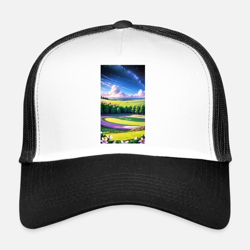 Landschaft mit 4 Bereichen, Generative KI Trucker Cap