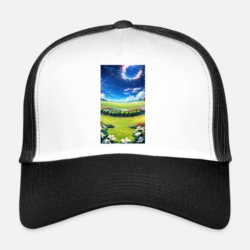 Landschaft mit 4 Bereichen, Generative KI Trucker Cap