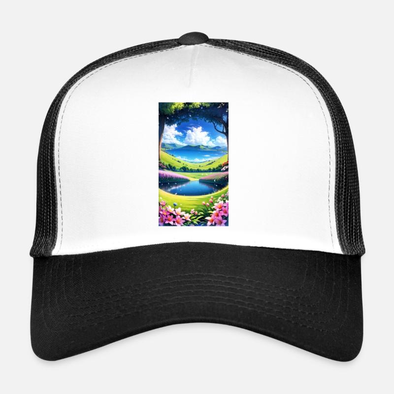 Landscape with 4 Areas, Generative AI Trucker Cap