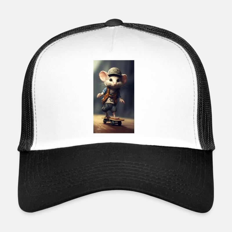 Skatermaus - Trucker Cap - Weiß/Schwarz