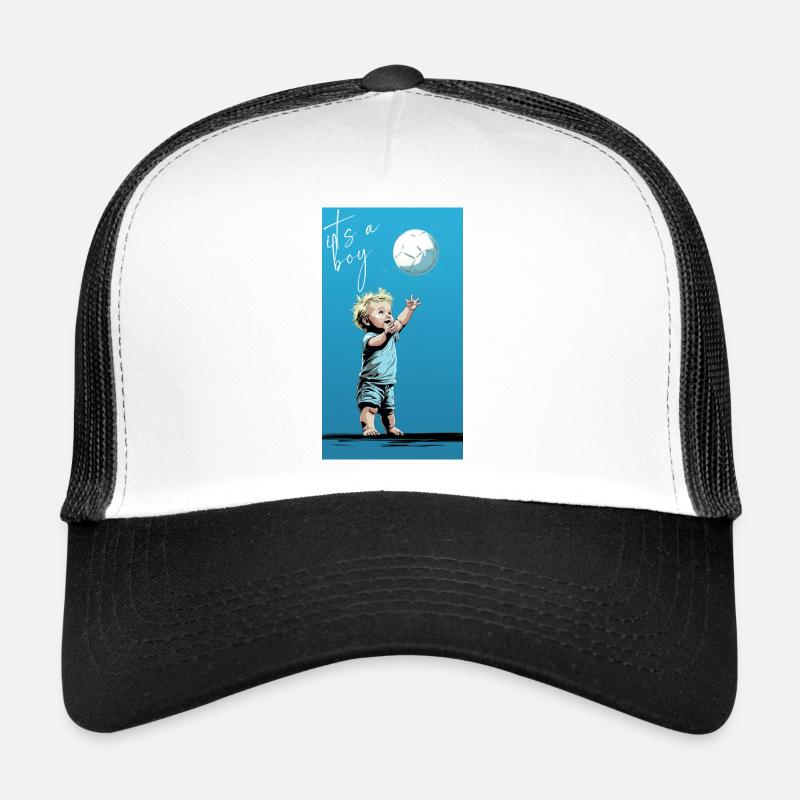C’est un garçon - Casquette trucker  - blanc/noir