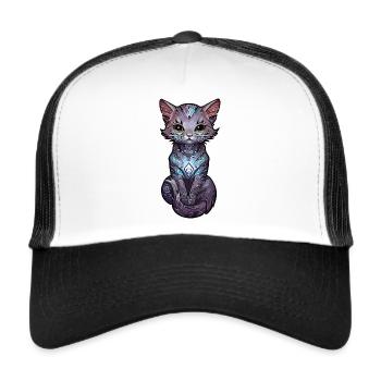 Spiritual Cat - Trucker Cap - Weiß/Schwarz - Vorne