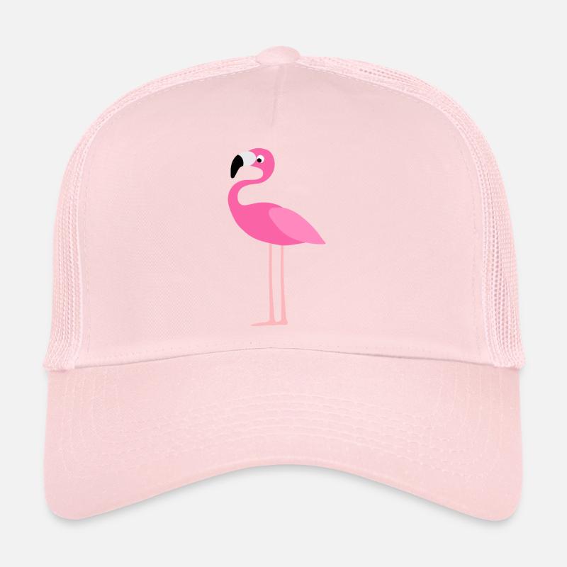 Flamant rose dans un style simple - oiseau rose Casquette trucker 