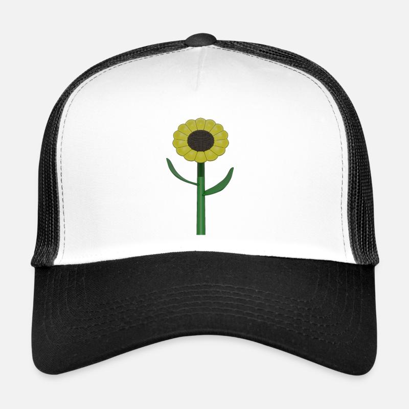 Sonnenblume - Trucker Cap - Weiß/Schwarz