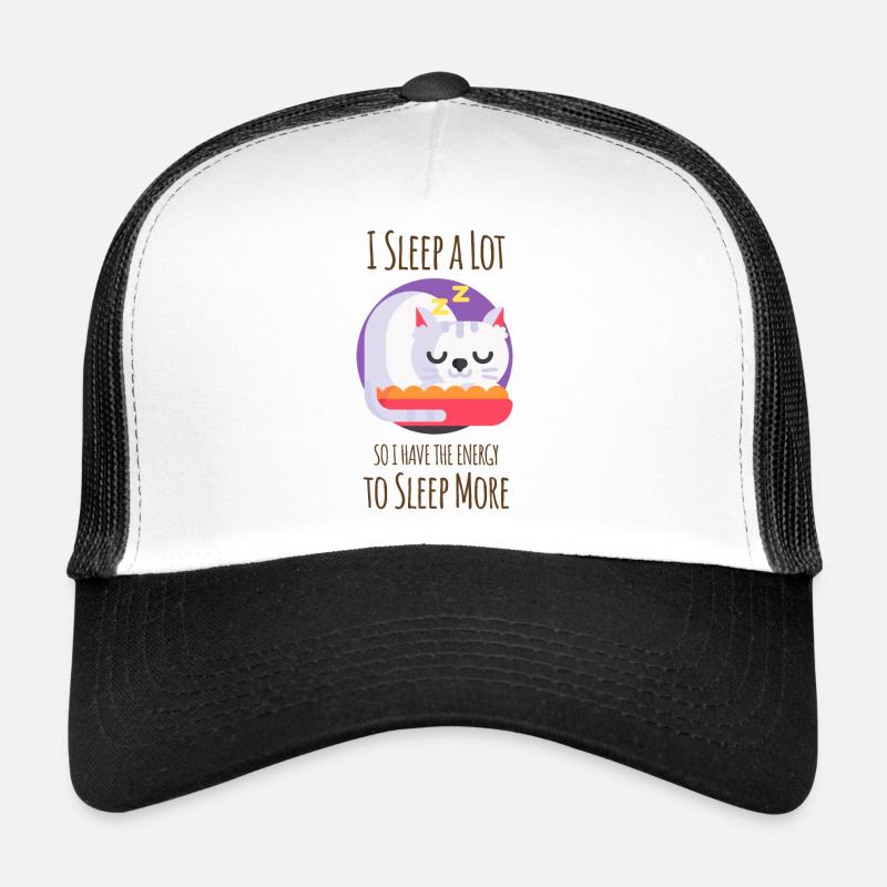 Sleep lover Cat - Trucker Cap - white/black