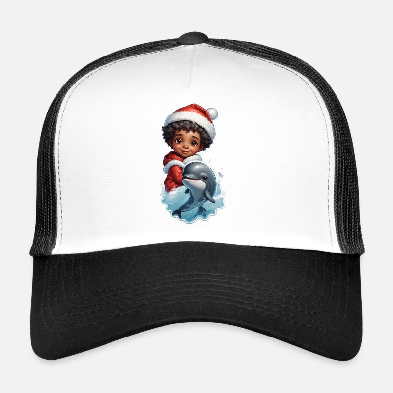 Dolphin Winter Christmas Funny Trucker Cap