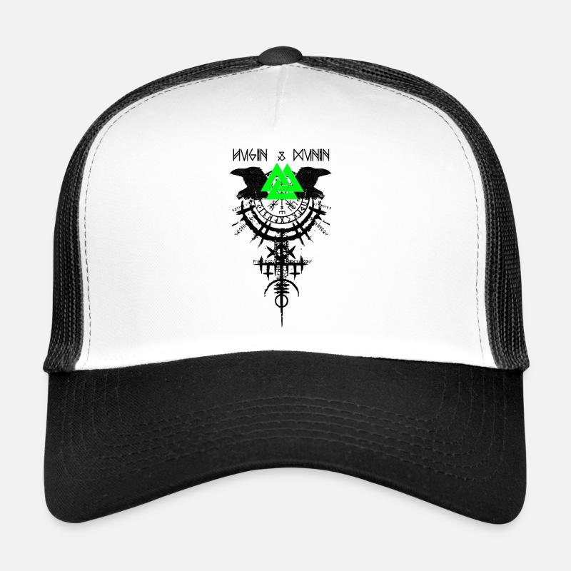 Hugin et Munin Ravens Vikings et Celtes d’Odin Casquette trucker 