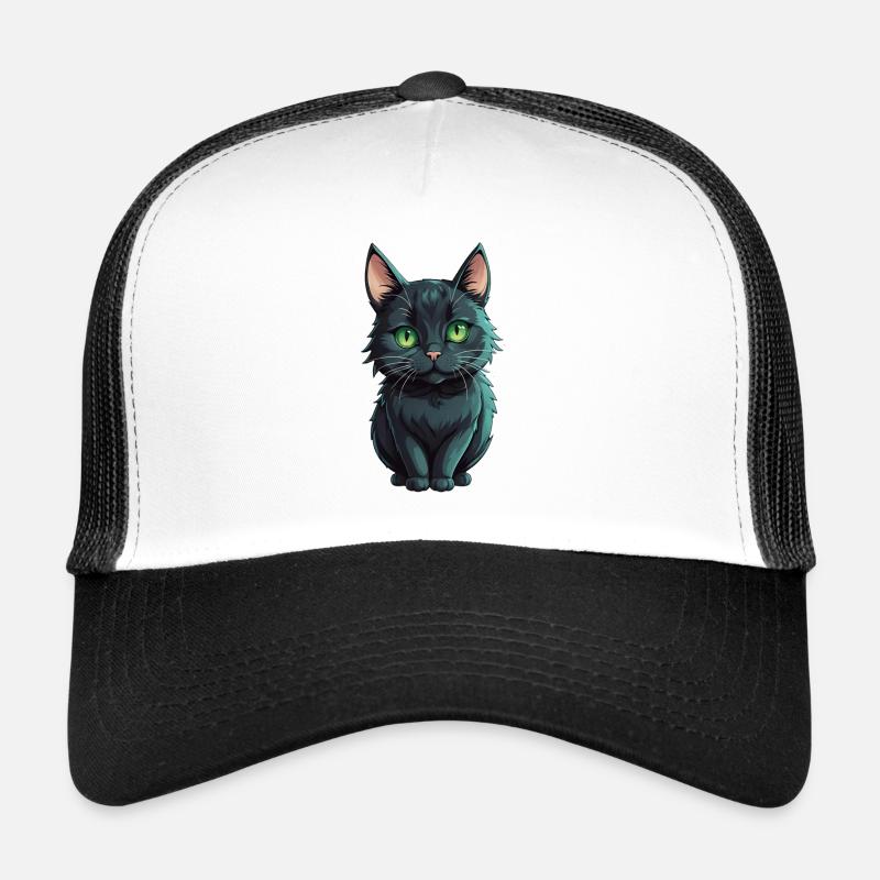 Schwarzes Kätzchen - Trucker Cap - Weiß/Schwarz
