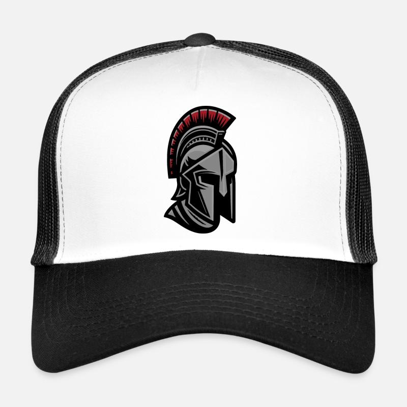 Leonidas Spartan Krieger Helm - Trucker Cap - Weiß/Schwarz
