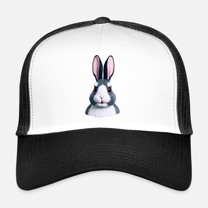 Hase - Nicht nur an Ostern - Trucker Cap - Weiß/Schwarz