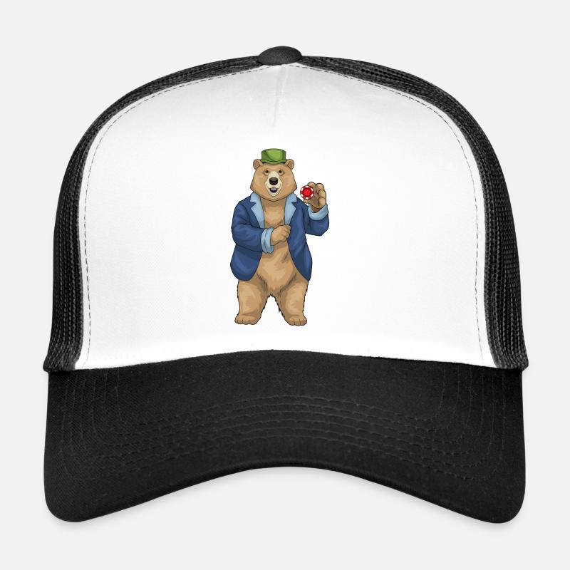 Bear Poker Poker Chips - Trucker Cap - white/black
