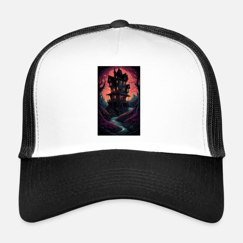 Creepy & spooky horror home Trucker Cap