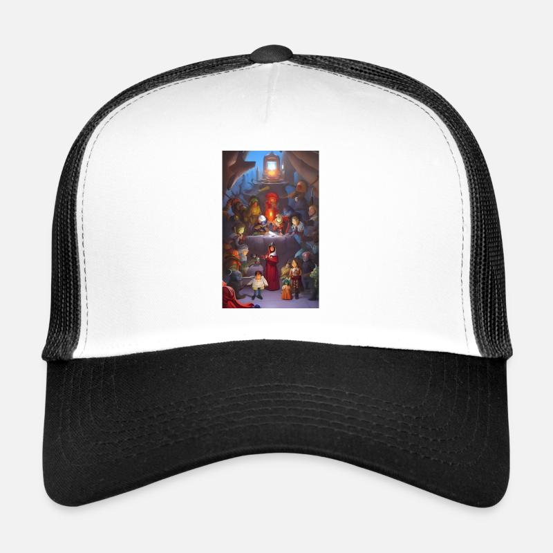 Sci fi family dinner party - Trucker Cap - white/black