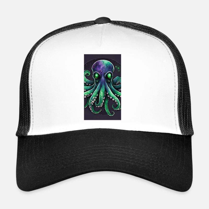 Octopus cosmique émeraude Casquette trucker 