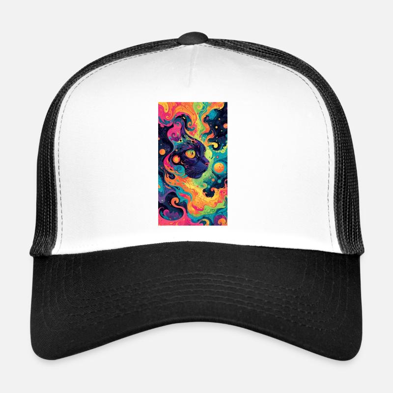 Cat psychédélique Casquette trucker 
