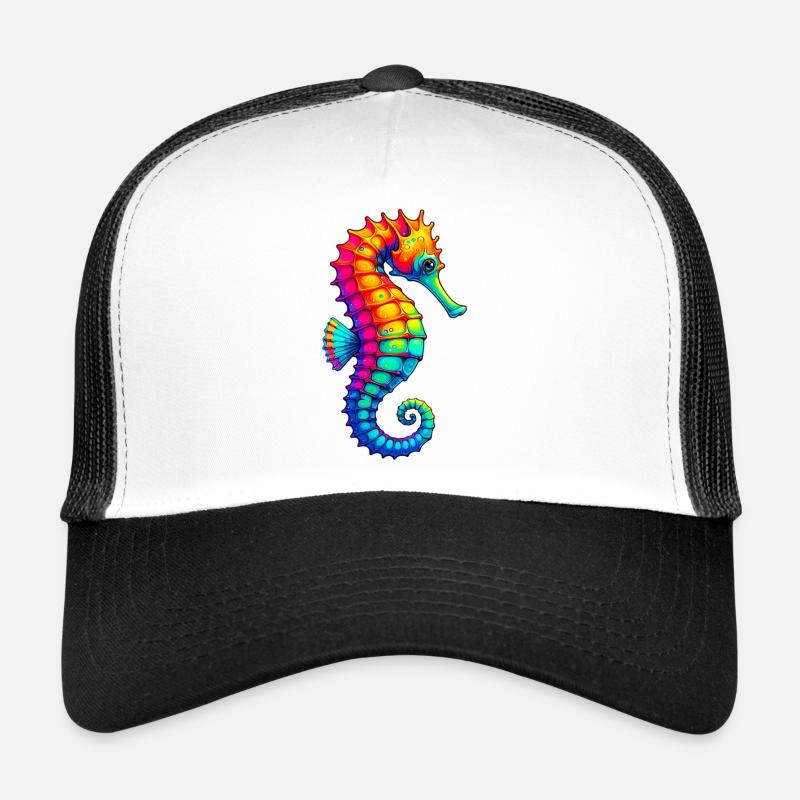 Seepferdchen - Trucker Cap - Weiß/Schwarz