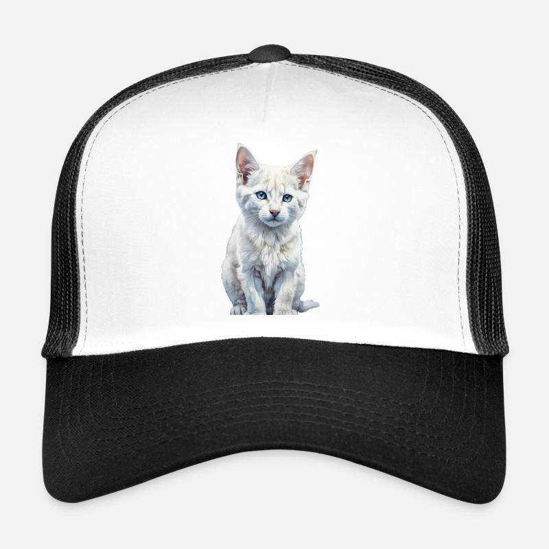 Blue-Eyed Kitten Trucker Cap