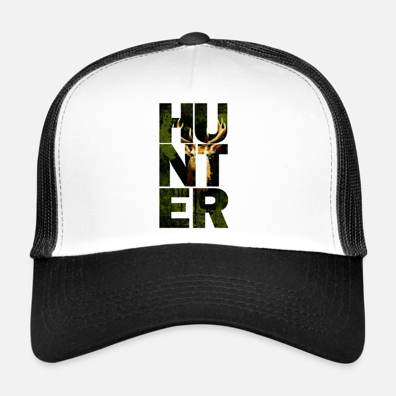 HUNTER Jäger - Trucker Cap - Weiß/Schwarz