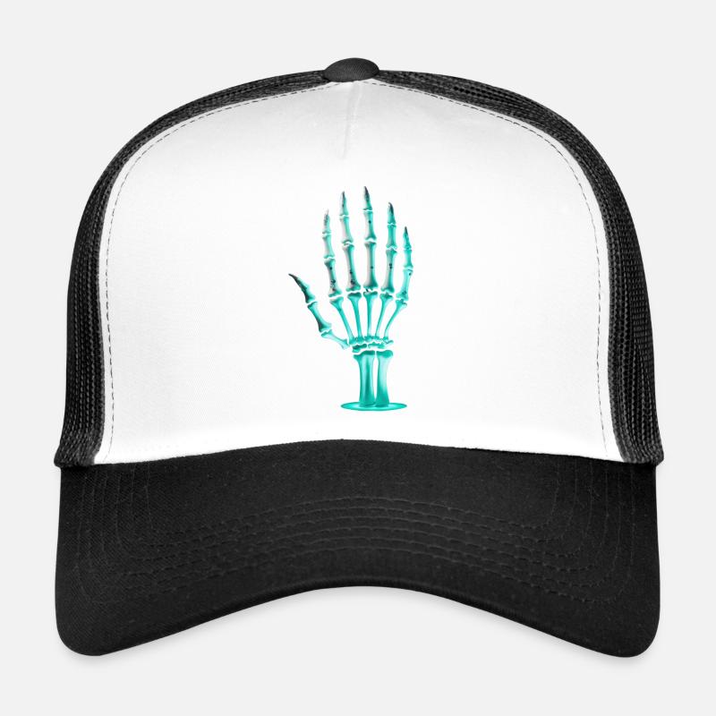 Halloween Skeleton Hand Trucker Cap