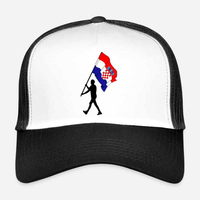 Flag Croatia man walking Trucker Cap
