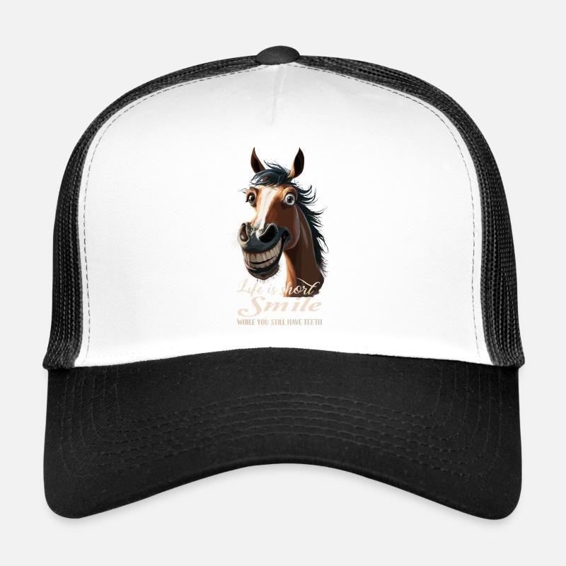 Horse laughs and shows teeth Trucker Cap