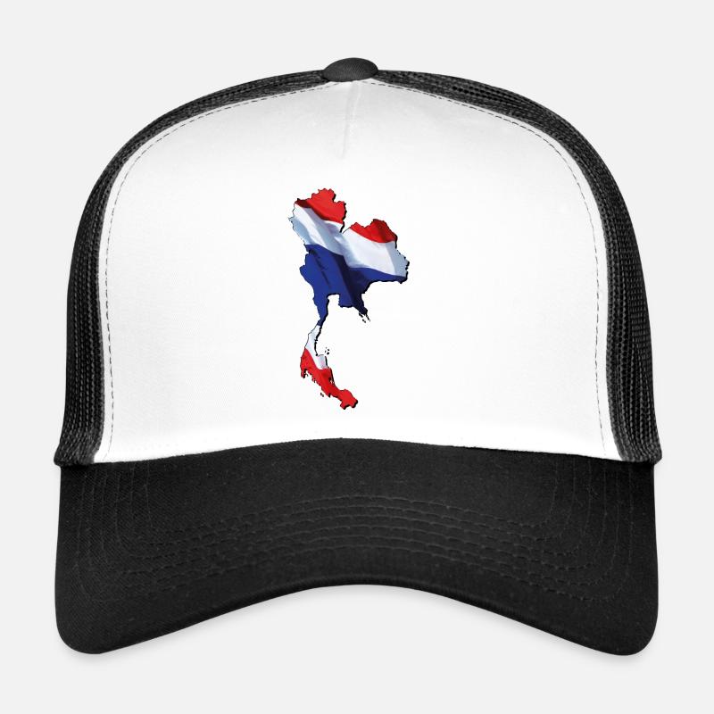 Drapeau de la Thaïlande sur la carte de la Thaïlande Casquette trucker 
