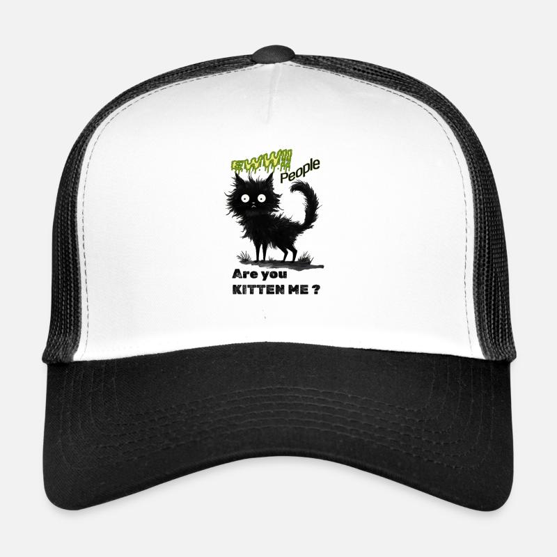 Whimsical Black Cat Trucker Cap