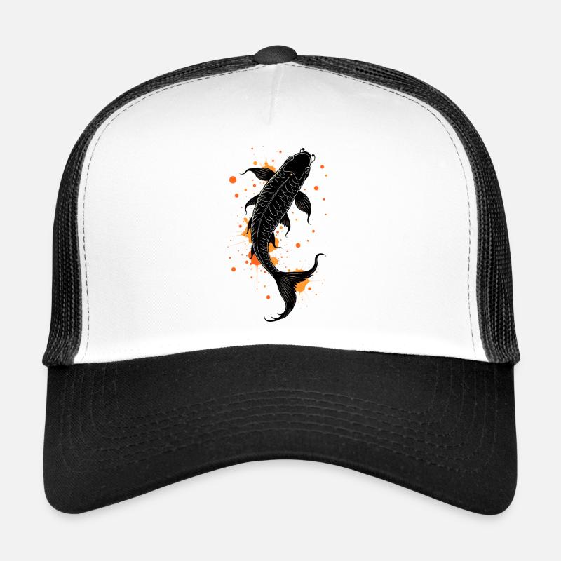 Calligraphie de poisson Koi Casquette trucker 