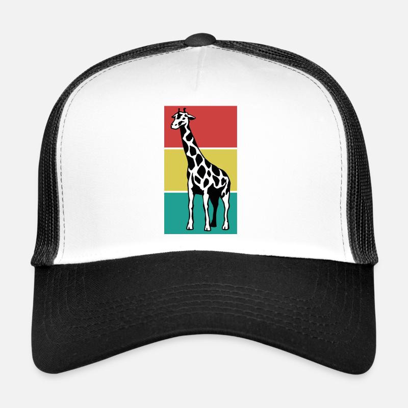 GIRAFFE on a colored background - Trucker Cap - white/black
