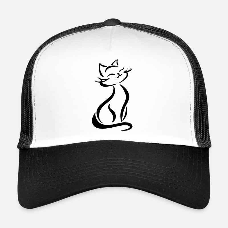 Dessin de chats mignons - Casquette trucker  - blanc/noir