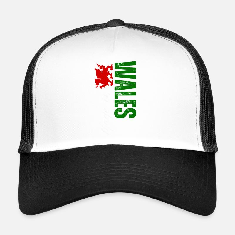 Made in Wales, vertical design Trucker Cap