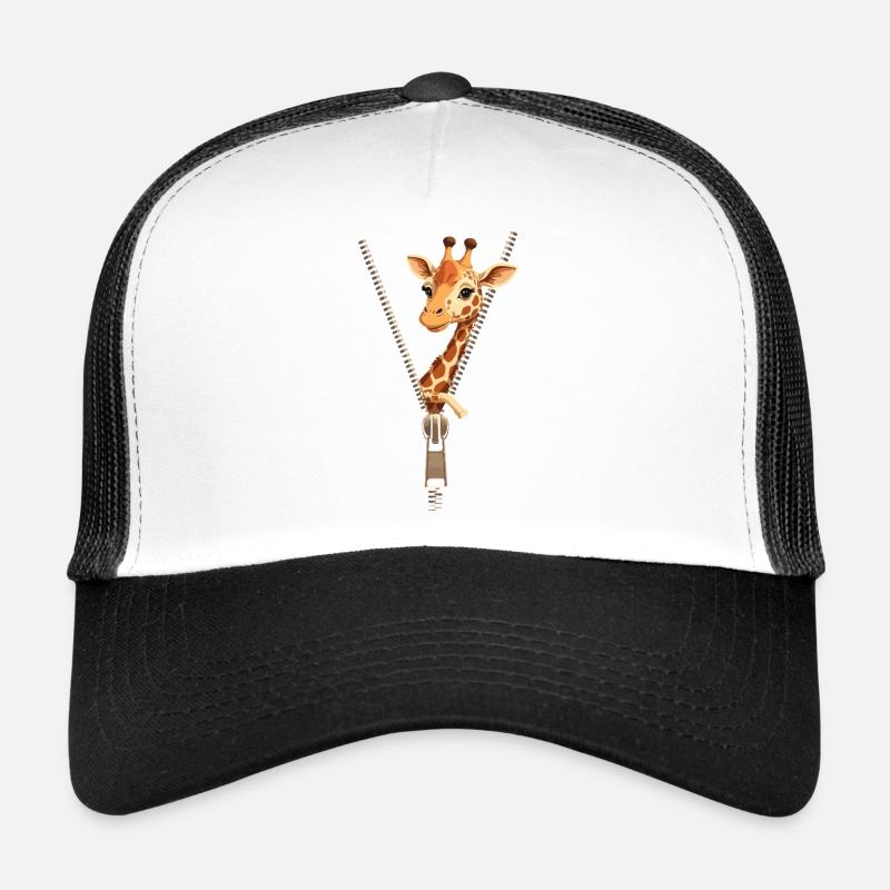 Lustige Giraffe mit Reißverschluss Trucker Cap