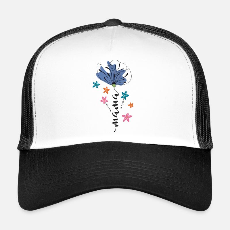Maman – Conception 🌸💙 de fleurs Casquette trucker 