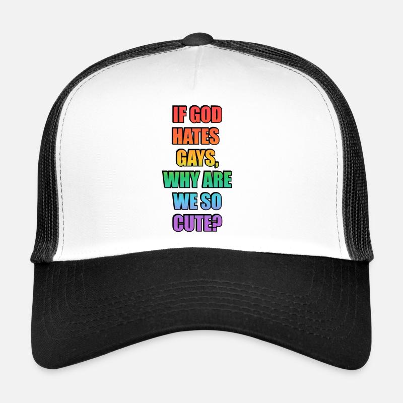 Funny gay pride slogan - Trucker Cap - white/black