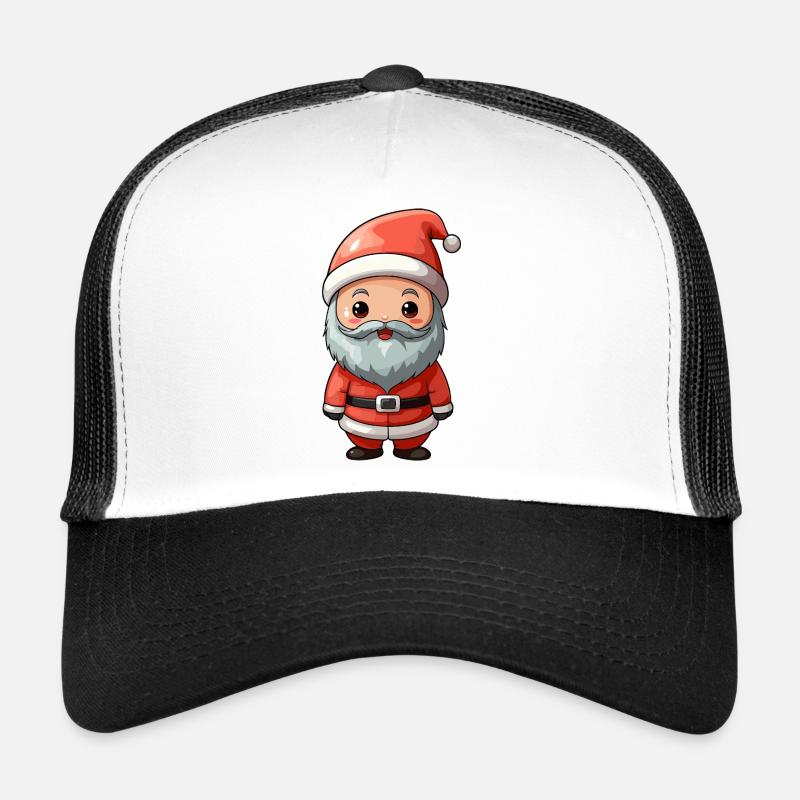 Santa Cartoon Charm - Trucker Cap - white/black