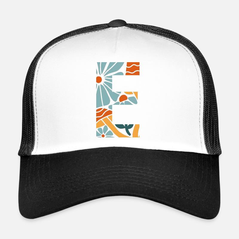 Letter e flowers groovy gift idea Trucker Cap
