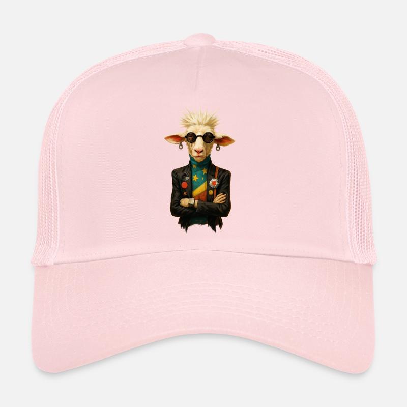 Icône du mouton dans un style rétro Casquette trucker 