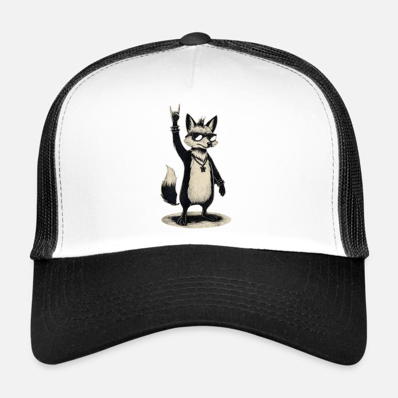Renard berçant avec lunettes de soleil signe de main Casquette trucker 