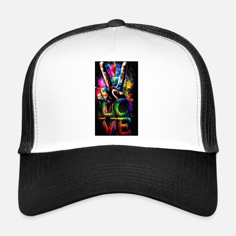 Mandala - Casquette trucker  - blanc/noir