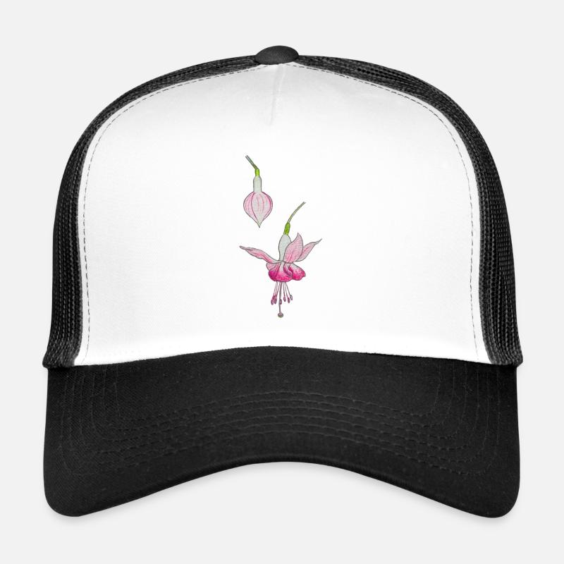 Fuchsia flower - Trucker Cap - white/black