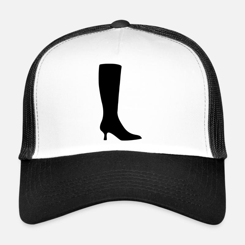Black Boot Silhouette Trucker Cap