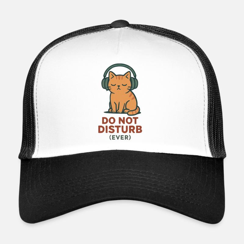 Ne pas déranger les écouteurs pour chats - Casquette trucker  - blanc/noir